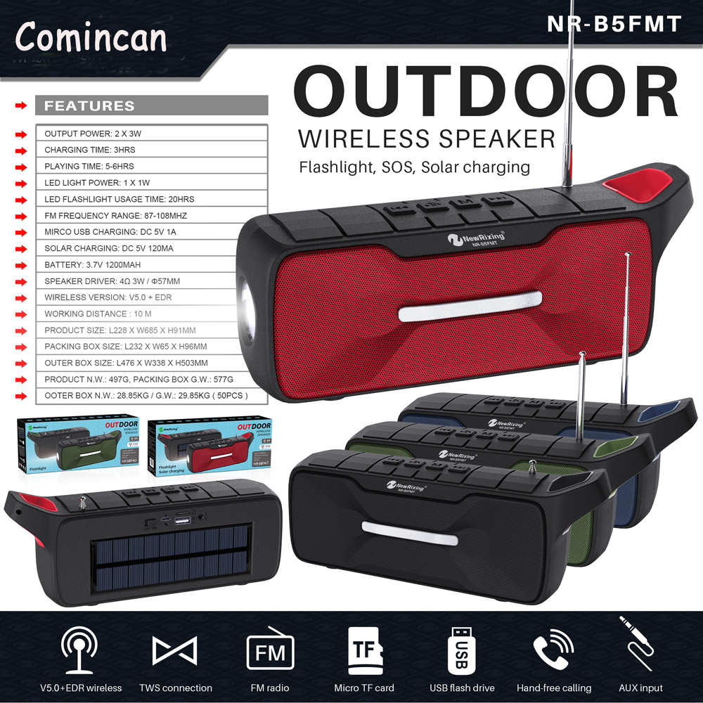 New wireless Bluetooth Speaker IP65 Waterproof solar charging Mini Stereo Bass Speakers for Outdoor Camping shower speaker
New wireless Bluetooth Speaker IP65 Waterproof solar charging Mini Stereo Bass Speakers for Outdoor Camping shower speaker