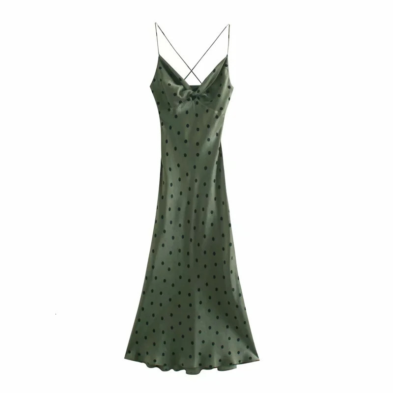 New 2021 Green Polka Dot Long Satin Party Women Summer Cross Backless Slip Sexy Woman Camisole Vintage Dress Crf0, Army green
New 2021 Green Polka Dot Long Satin Party Women Summer Cross Backless Slip Sexy Woman Camisole Vintage Dress Crf0, Army green