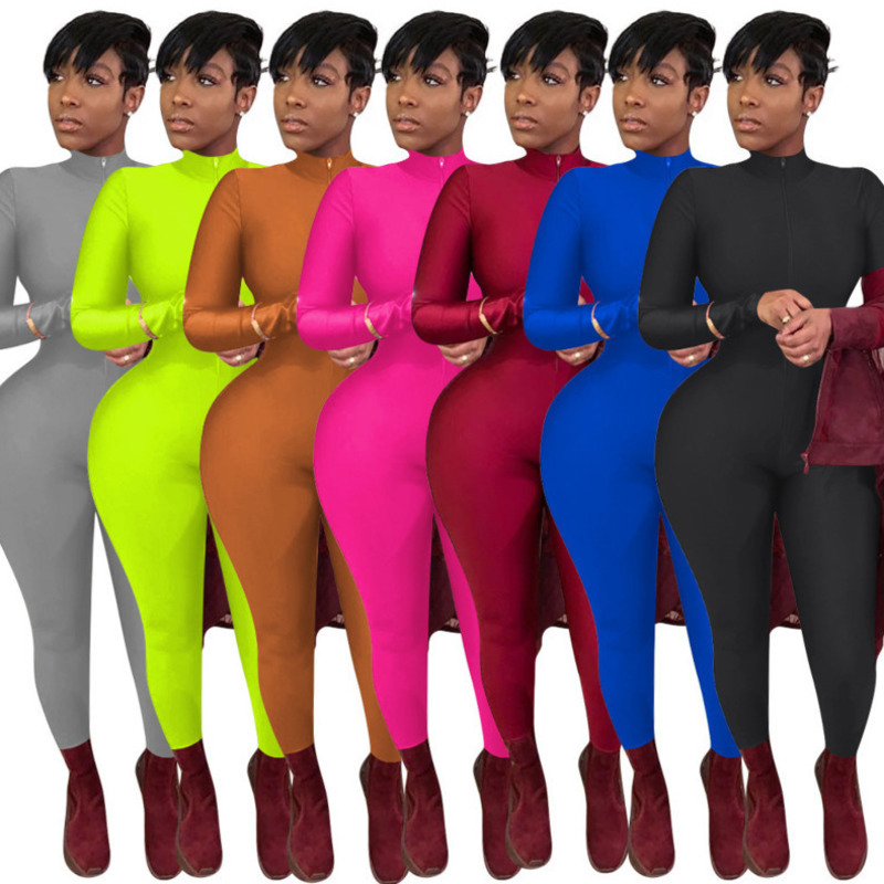 Women Jumpsuit Slim Sexy Zipper Long Sleeve Pants Onesies Ladies New Fashion Tight Rompers Dhl 30LT, Black;white
Women Jumpsuit Slim Sexy Zipper Long Sleeve Pants Onesies Ladies New Fashion Tight Rompers Dhl 30LT, Black;white