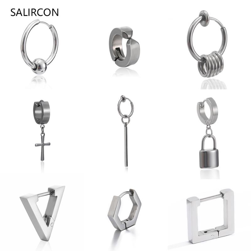 Salircon Hip Hop Titanium Steel Small Earring Punk Square Triangle Lock Cross Drop Earring For Women Men Ear Piercing Jewelry
Salircon Hip Hop Titanium Steel Small Earring Punk Square Triangle Lock Cross Drop Earring For Women Men Ear Piercing Jewelry