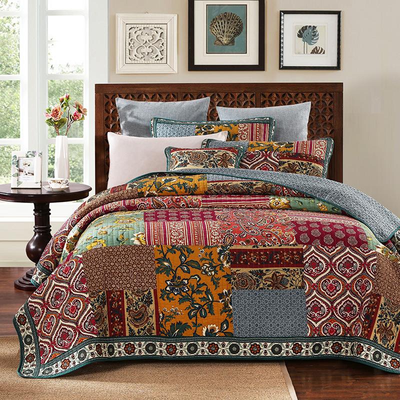 Retro Red Bedspreads Quilt Set 3pcs Vintage Quilts For Double Bed Patchwork Cotton Coverlets Pillowcase Queen Size Blanket, Color 1
Retro Red Bedspreads Quilt Set 3pcs Vintage Quilts For Double Bed Patchwork Cotton Coverlets Pillowcase Queen Size Blanket, Color 1