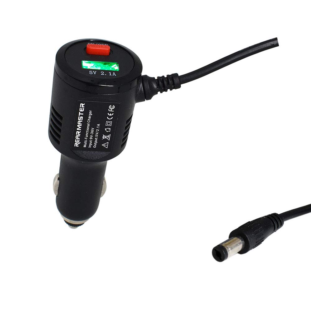 REARMASTER® Universal Car Charger Cigarette Lighter Power Cable for 12V devices, with USB Charger and Switch Button (DC 11.5ft), Black
REARMASTER® Universal Car Charger Cigarette Lighter Power Cable for 12V devices, with USB Charger and Switch Button (DC 11.5ft), Black