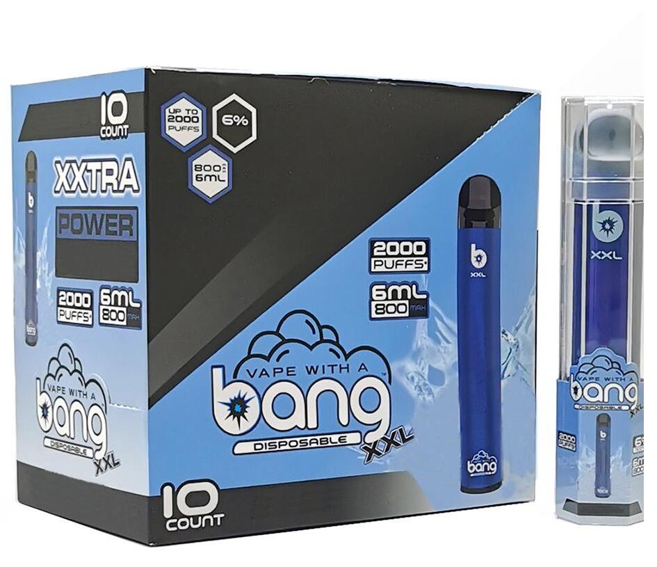 2021 Bang XXL Disposable Device 800mAh Battery Pre-filled 6ml Pod 2000 Puffs XXtra Kits Vape Pen VS Bar Plus XL puff xxl
2021 Bang XXL Disposable Device 800mAh Battery Pre-filled 6ml Pod 2000 Puffs XXtra Kits Vape Pen VS Bar Plus XL puff xxl