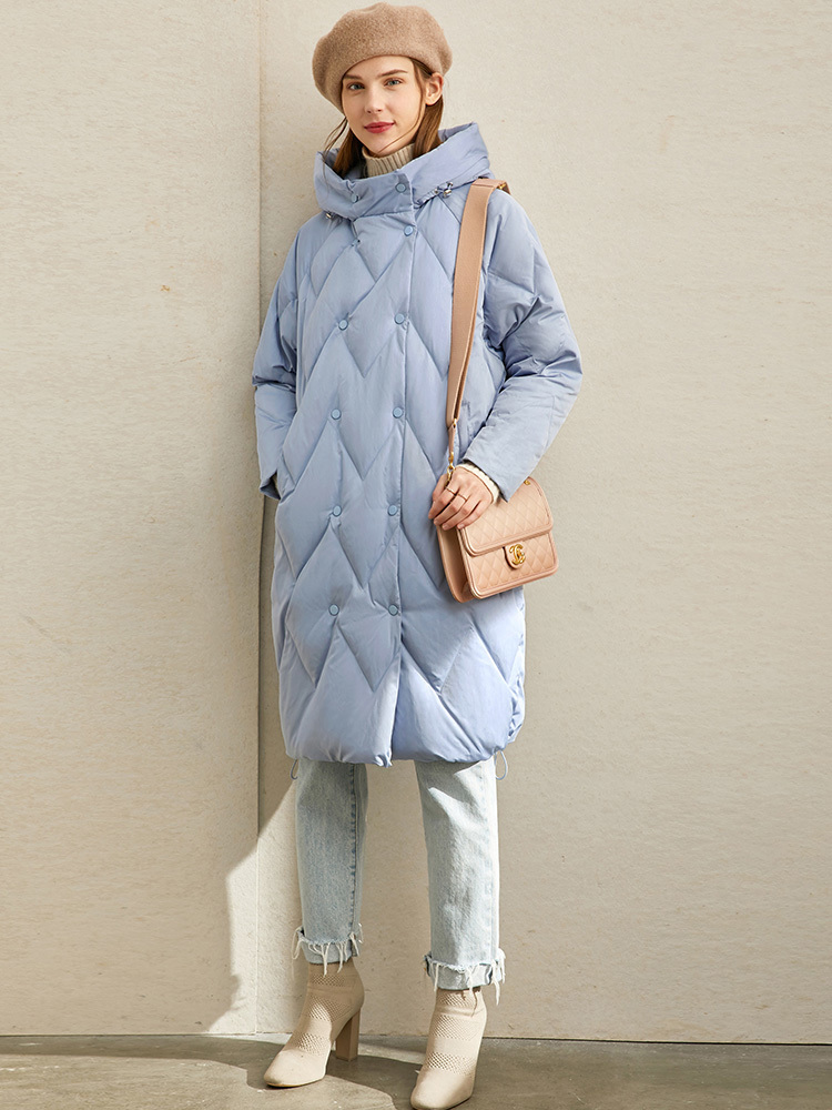 Amii Warm Fashion Down Jacket Winter Women Solid Hooded Long Sleeve Female Thick Down Coat Top 11940597 201019