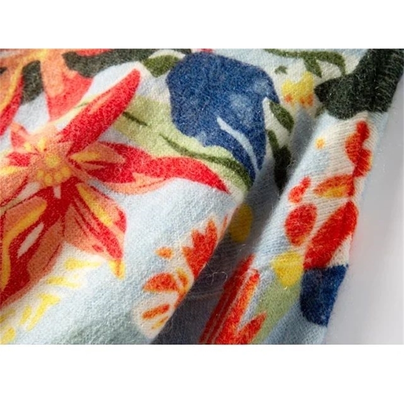 Women Sweater Autumn and Winter Oil Painting Color Printing Mohair Wool Knit Sweater Pullover Women 201201