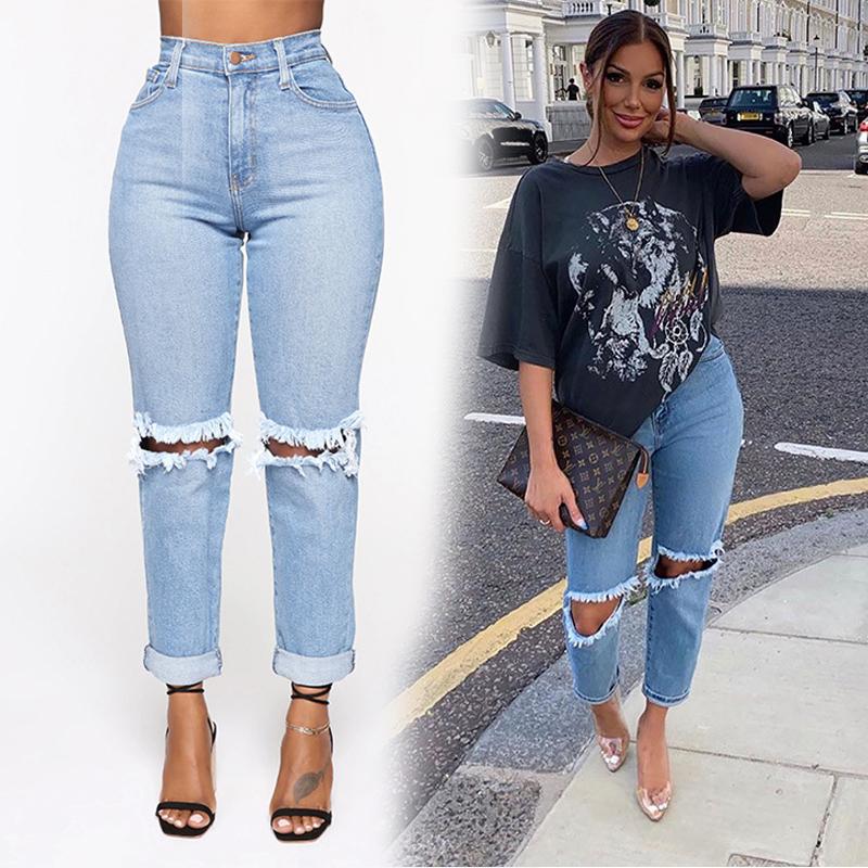 High waist jeans fashion casual hip hop ladies women ripped pencil jeans denim ripped large size, Black
High waist jeans fashion casual hip hop ladies women ripped pencil jeans denim ripped large size, Black