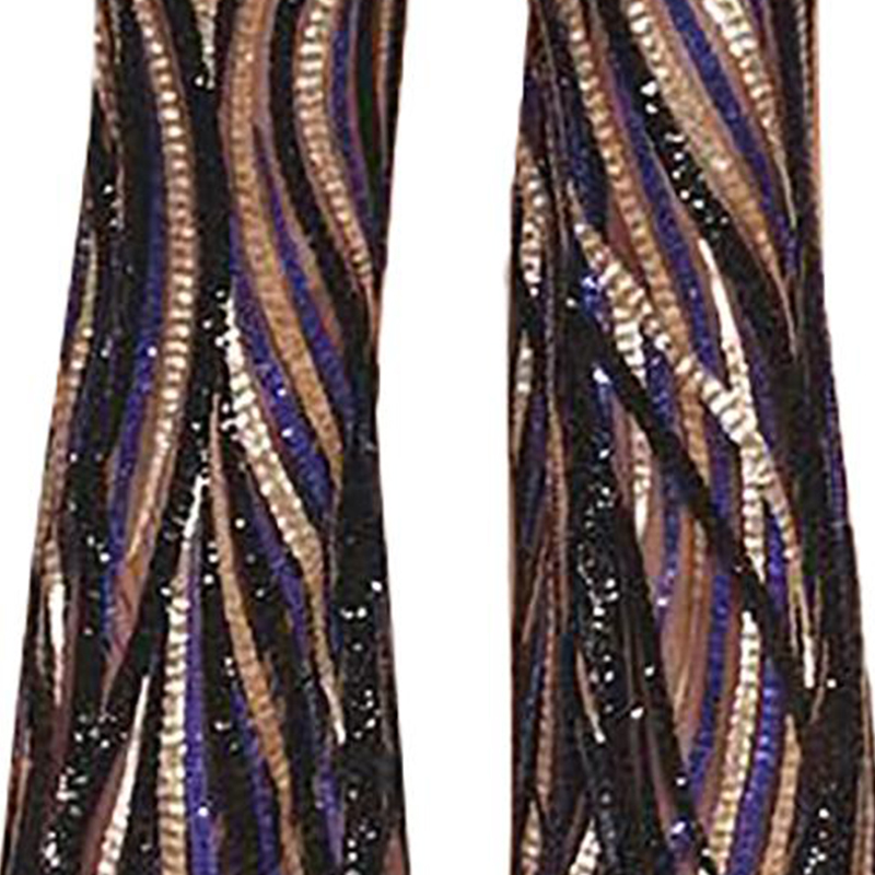 LIVA GIRL Gorgeous Black Cobalt Sequin Trousers Women Sexy Mesh Striped Pattern High Waist Flared Pants Female Dance Long Pant T200606