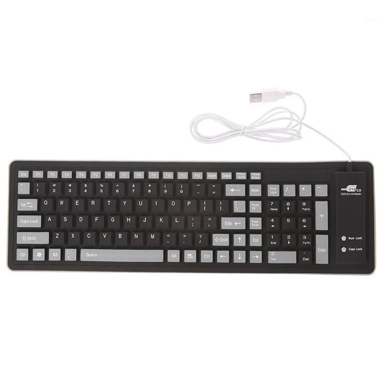 

Foldable Keyboard Waterproof USB Wired Keyboard 103 Key Silicone Soft1