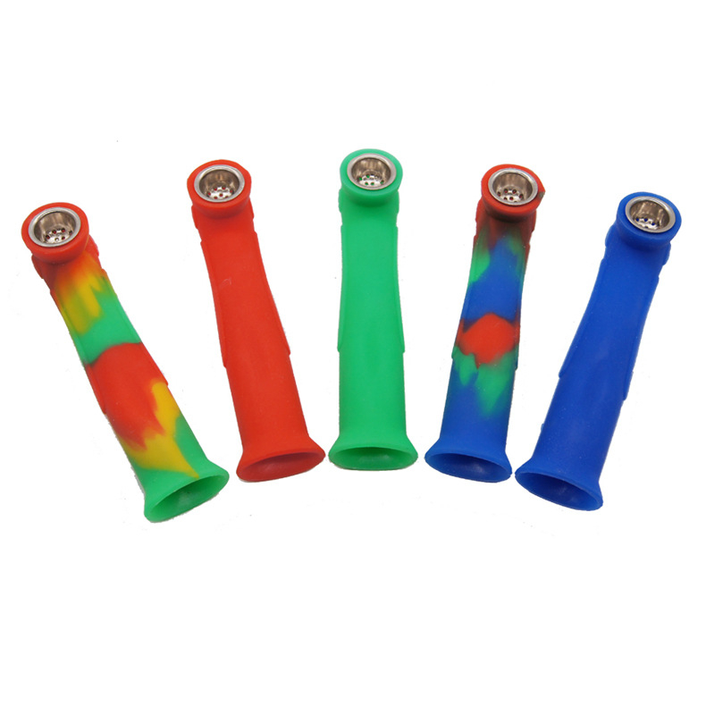 Silicone portable colored pipe Tobacco glass pipes with metal Bowl 6.2inches colorful smoke
Silicone portable colored pipe Tobacco glass pipes with metal Bowl 6.2inches colorful smoke
