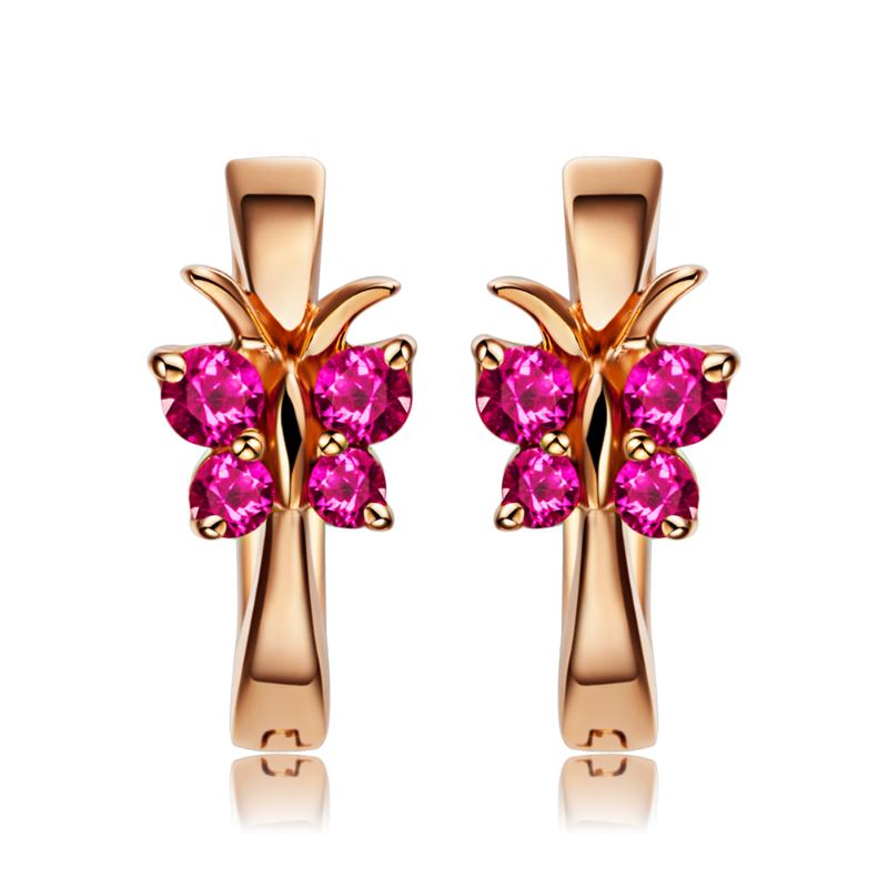 18K Gold Luxury Ruby Earrings Women Fine Jewelry Engagement hoop earrings Butterfly jewelry gold Women's Day Gift
18K Gold Luxury Ruby Earrings Women Fine Jewelry Engagement hoop earrings Butterfly jewelry gold Women's Day Gift