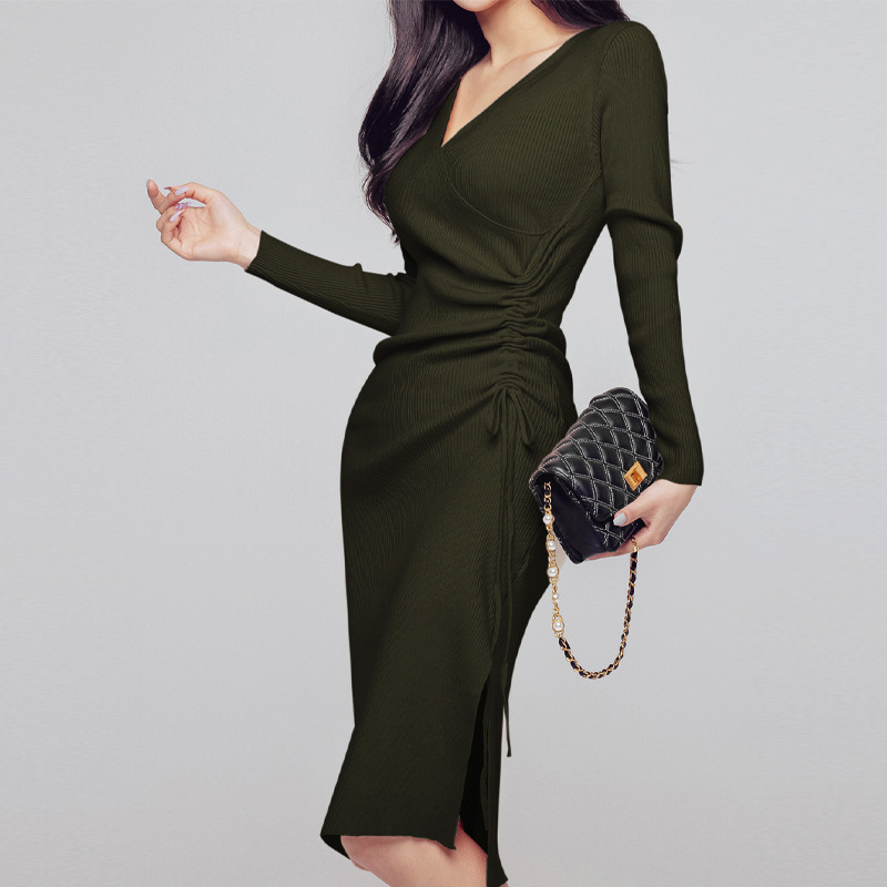 2020 Autumn and winter new ladies with low-necked v shirt high strain long-knit skirt a step, Kiss
2020 Autumn and winter new ladies with low-necked v shirt high strain long-knit skirt a step, Kiss