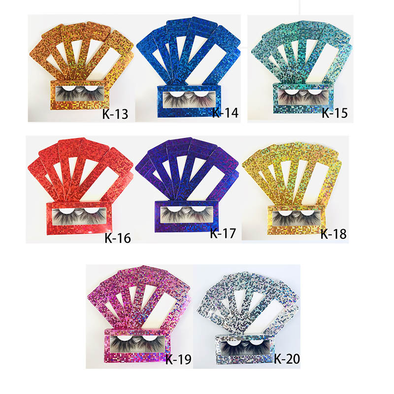 20 Styles Laser Paper False Eyelash Packaging Box 3D Mink eyelashes Boxes Empty Case