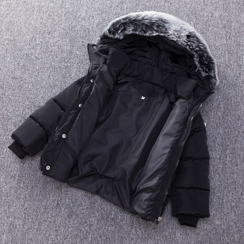 boys winter coat 1-7 years old children's parkas hooded Solid color Hand tucked cotton coat toddler girl winter coat unisex LJ201128