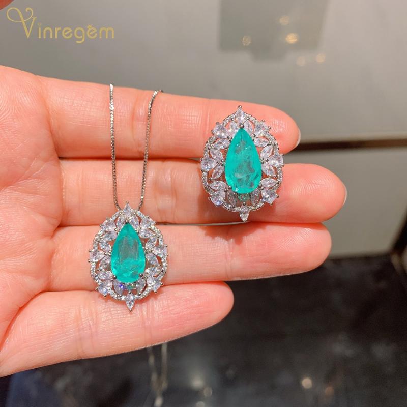 Bracelet, Earrings & Necklace Vinregem 925 Sterling Silver Pear Cut Paraiba Tourmaline Created Moissanite Luxury Rings/Pendant/Necklace Jewe, Black
Bracelet, Earrings & Necklace Vinregem 925 Sterling Silver Pear Cut Paraiba Tourmaline Created Moissanite Luxury Rings/Pendant/Necklace Jewe, Black