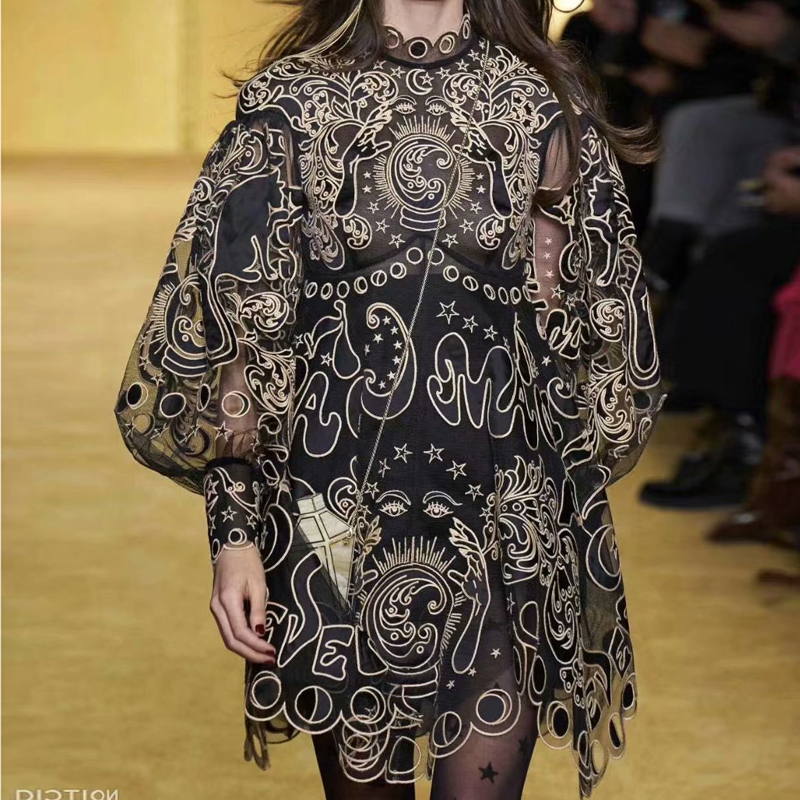 2021 New Autumn Retro-embroidered Flowers Long Sexy Tulle by Women of High Quality Fashion Temperament Jn4f, Black
2021 New Autumn Retro-embroidered Flowers Long Sexy Tulle by Women of High Quality Fashion Temperament Jn4f, Black