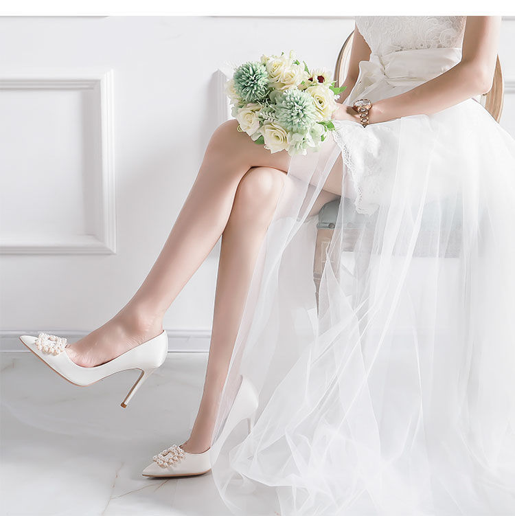 Dress shoes women 2021 stiletto heel Pearl satin pointed toe gentle rhinestones pumps lady 34-39, White
Dress shoes women 2021 stiletto heel Pearl satin pointed toe gentle rhinestones pumps lady 34-39, White