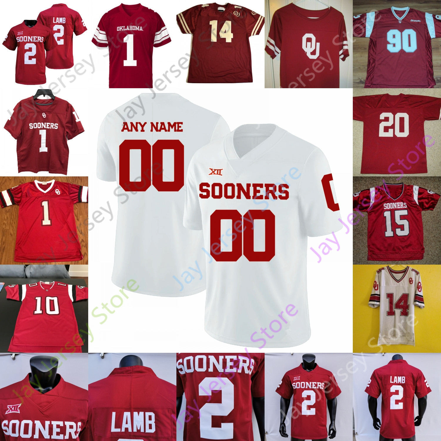 Oklahoma Sooners Football Jersey NCAA College Sam Bradford Adrian Peterson Brian Bosworth Samaje Perine Perkins Shepard McCoy Williams, Red ix
Oklahoma Sooners Football Jersey NCAA College Sam Bradford Adrian Peterson Brian Bosworth Samaje Perine Perkins Shepard McCoy Williams, Red ix