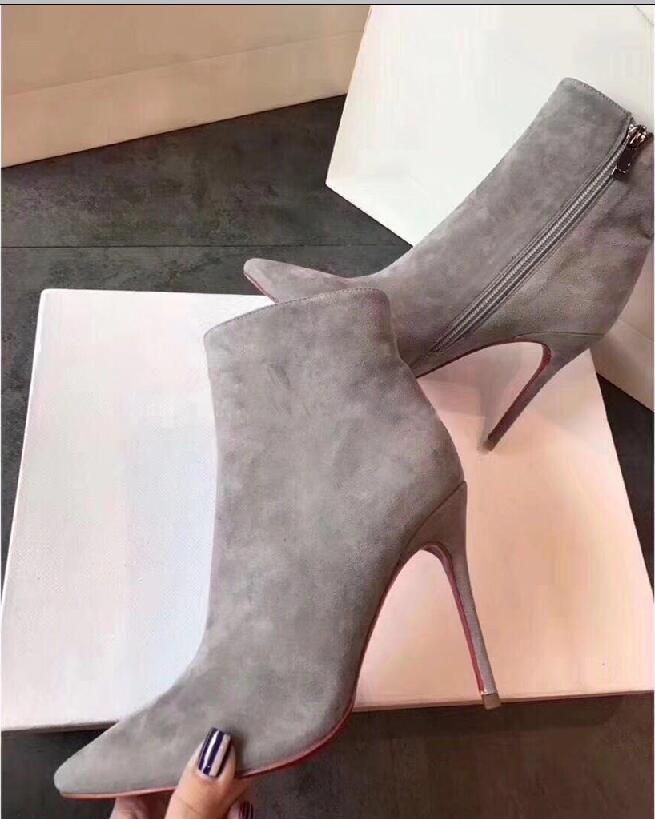 Womens heels Black Suede boots! Luxurys designers Women Red Bottom Boots Ankle Shoes Booty Fashion Women Leopard Suede Leather Sexy High Hee
Womens heels Black Suede boots! Luxurys designers Women Red Bottom Boots Ankle Shoes Booty Fashion Women Leopard Suede Leather Sexy High Hee