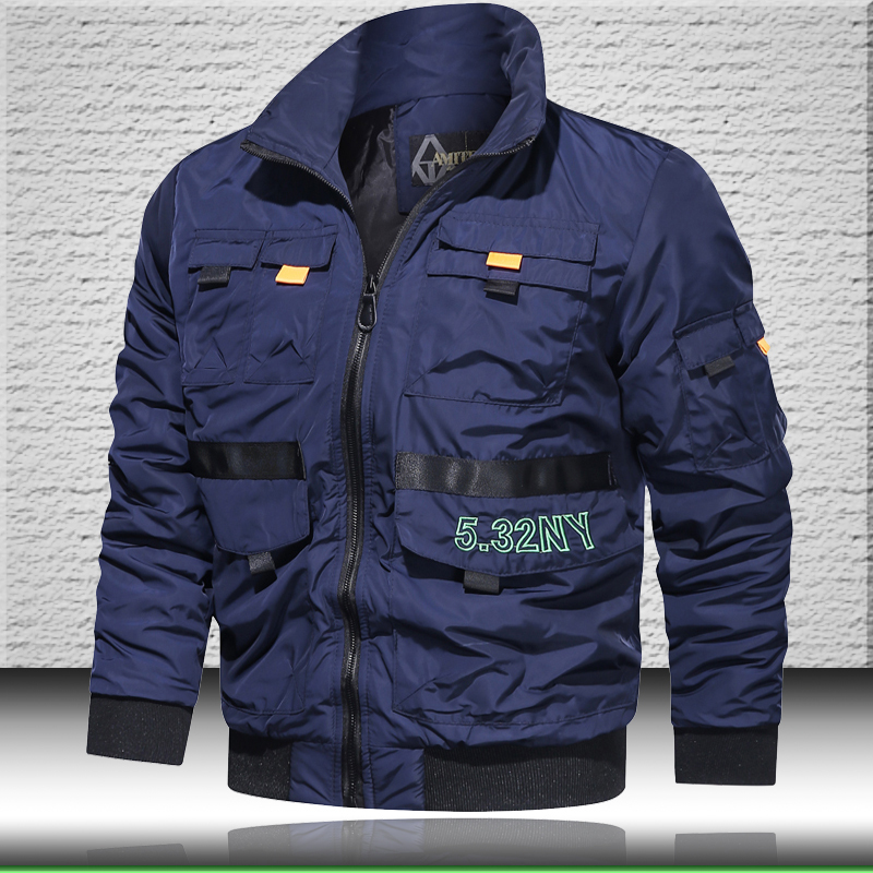 Windbreaker Jacket Men Embroidery Letter Bomber Military Jackets Mens Casual Army Flight Coat Autumn Fashion Zipper Jacket 201218