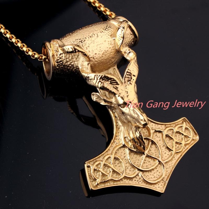 Heavy Huge Biker Stainless Steel Men Biker sheep head Silver Color Gold Black Color Hammer Necklace pendant Free Box Chain
Heavy Huge Biker Stainless Steel Men Biker sheep head Silver Color Gold Black Color Hammer Necklace pendant Free Box Chain