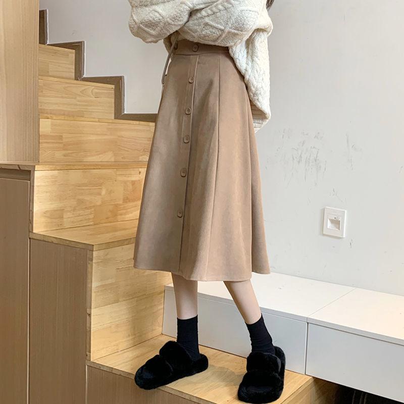 Vintage Mid Length Skirt for Women Spring Autumn Single Breasted Long Brown Skirts Korean Style faldas largas mujer skort, Black
Vintage Mid Length Skirt for Women Spring Autumn Single Breasted Long Brown Skirts Korean Style faldas largas mujer skort, Black