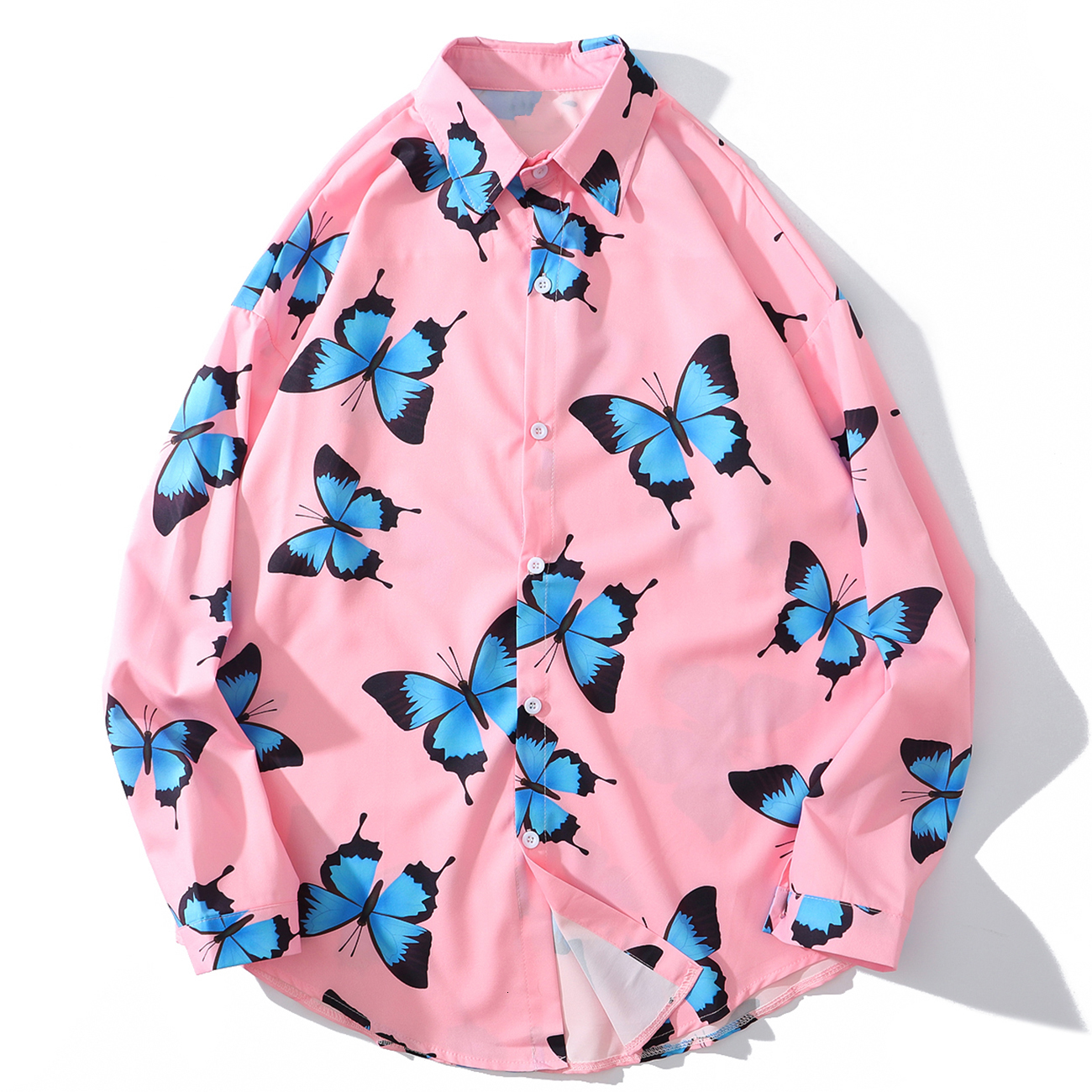 2021 New Hip Hop Butterfly Print Casual Shirts Autumn Harajuku Streetwear Oversized Shirt Outwear Fashion Loose Cotton Long Sleeve Gvv3, Pink
2021 New Hip Hop Butterfly Print Casual Shirts Autumn Harajuku Streetwear Oversized Shirt Outwear Fashion Loose Cotton Long Sleeve Gvv3, Pink