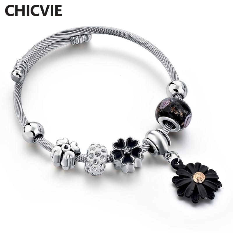 CHICVIE New Black Flower Bracelets & Bangles For Women Bracelet Stainless Steel Bracelets Christmas Gifts SBR180112
CHICVIE New Black Flower Bracelets & Bangles For Women Bracelet Stainless Steel Bracelets Christmas Gifts SBR180112