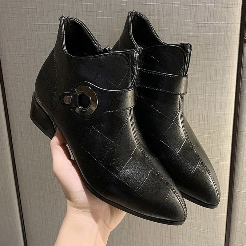 2021 New Women Ankle Boots Ladies Waterproof Designer Toe Luxury Pointed Short Shoes Hot Fashion High Quality Pu Leather 04c1, Bk
2021 New Women Ankle Boots Ladies Waterproof Designer Toe Luxury Pointed Short Shoes Hot Fashion High Quality Pu Leather 04c1, Bk