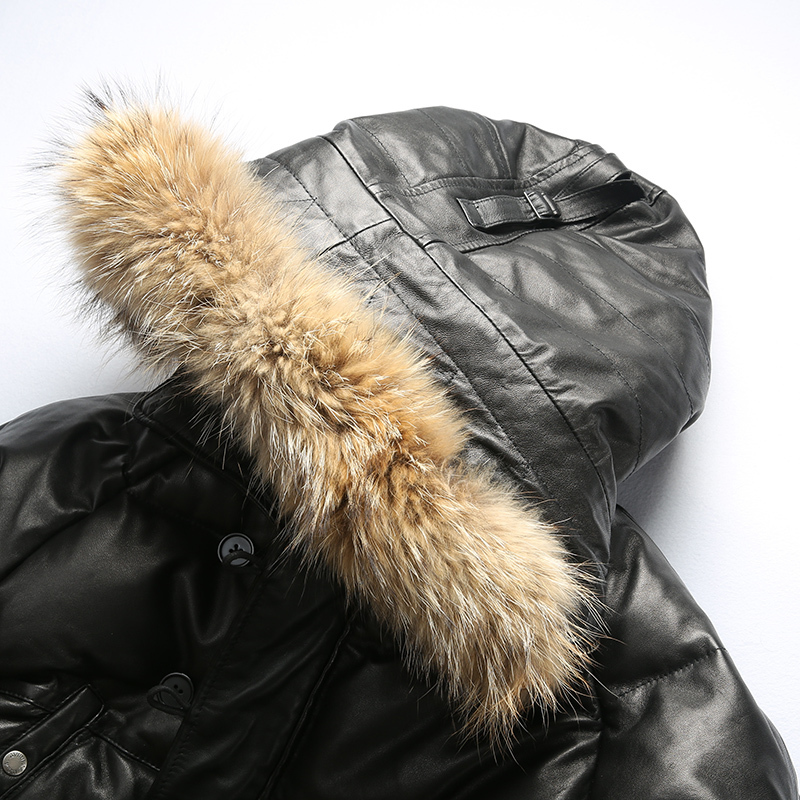 018 Read Description quality super warm genuine sheep skin duck down leather jacket mens sheep leather duck down coat 201128