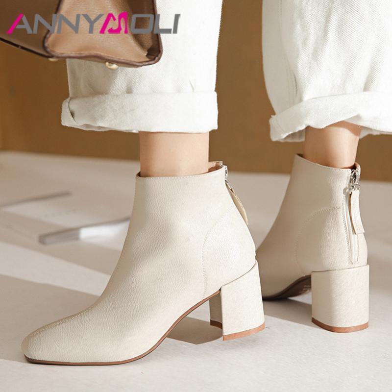 ANNYMOLI Women Boots Winter Ankle Boots Zipper Chunky High Heels Short Fashion Square Toe Shoes Ladies New Autumn Size 391, Black pigskin lining
ANNYMOLI Women Boots Winter Ankle Boots Zipper Chunky High Heels Short Fashion Square Toe Shoes Ladies New Autumn Size 391, Black pigskin lining