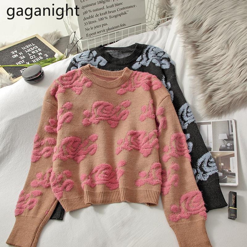 Gaganight Vintage Women Flower Pullover Sweaters Chic Korean Lady Pullovers Autumn Winter Fashion Crop Pull Femme Dropshipping, Blue
Gaganight Vintage Women Flower Pullover Sweaters Chic Korean Lady Pullovers Autumn Winter Fashion Crop Pull Femme Dropshipping, Blue