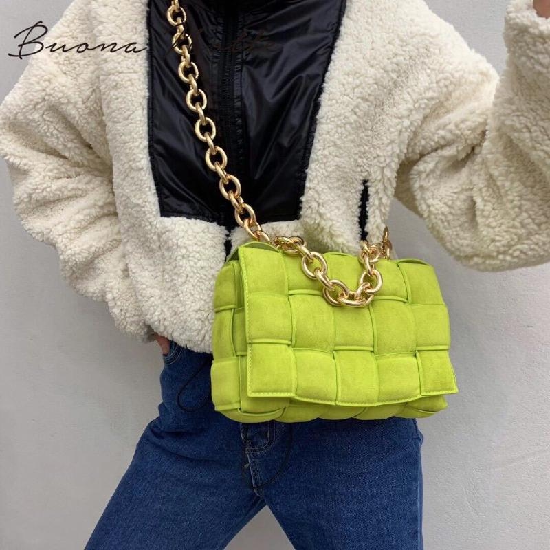 Women New Designer Woven Soft Square Crossbody Bags Female Chic Purse High Quality Thick Metal Chain Frosted Suede Shoulder Bag, Green
Women New Designer Woven Soft Square Crossbody Bags Female Chic Purse High Quality Thick Metal Chain Frosted Suede Shoulder Bag, Green