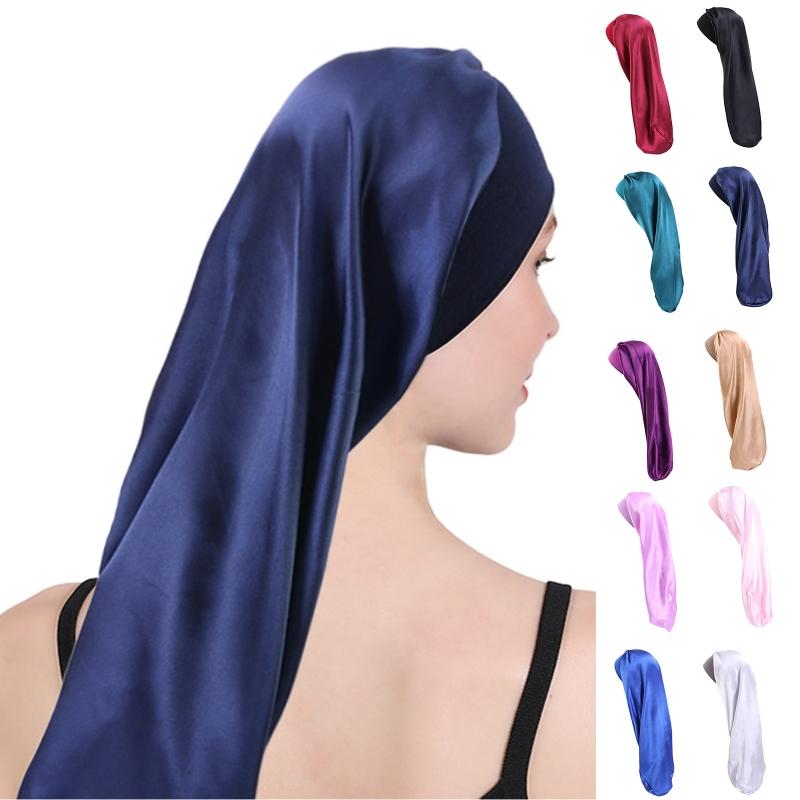 Women Extra Large Imitation Silk Long Sleep Cap for Dreadlocks Curly Hair Bonnet Loose Night Sleeping Hat Wide Elastic Band, Bk
Women Extra Large Imitation Silk Long Sleep Cap for Dreadlocks Curly Hair Bonnet Loose Night Sleeping Hat Wide Elastic Band, Bk