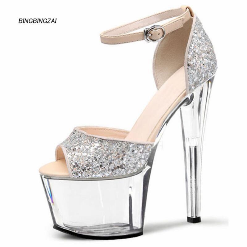 BBZAI New pattern Superior quality Super high heel ladies shoes 15-17CM Sexy transparent Nightclub Thin Heels Sandals 34-45 46, 15cm
BBZAI New pattern Superior quality Super high heel ladies shoes 15-17CM Sexy transparent Nightclub Thin Heels Sandals 34-45 46, 15cm