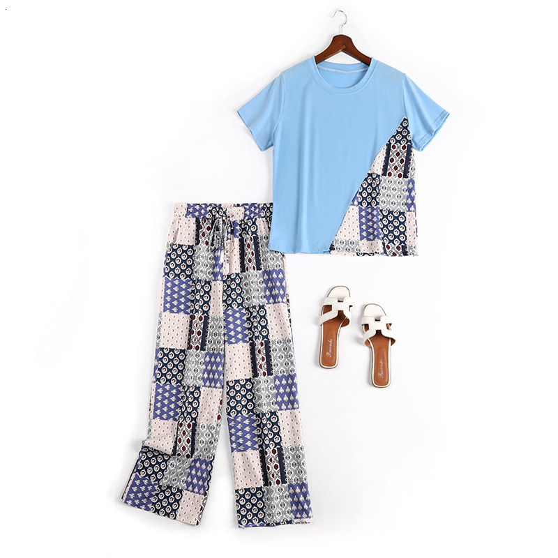 Summer Clothes Size Large Women's Dress Wide Pants Thin Suit 70068 Two-piece Female Ewcq, Blue
Summer Clothes Size Large Women's Dress Wide Pants Thin Suit 70068 Two-piece Female Ewcq, Blue