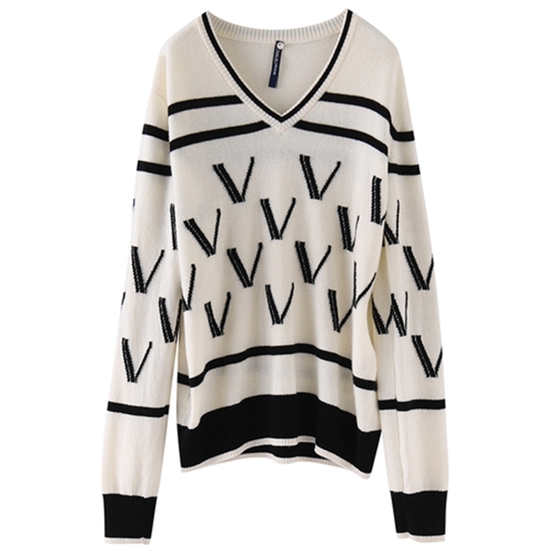 New Pure 2021 Cashmere Wool Striped Mesh V-neck Knit Pullover Sweater Woman Autumn Winter Jersey Designer Mdlw JNOQ, Black
New Pure 2021 Cashmere Wool Striped Mesh V-neck Knit Pullover Sweater Woman Autumn Winter Jersey Designer Mdlw JNOQ, Black