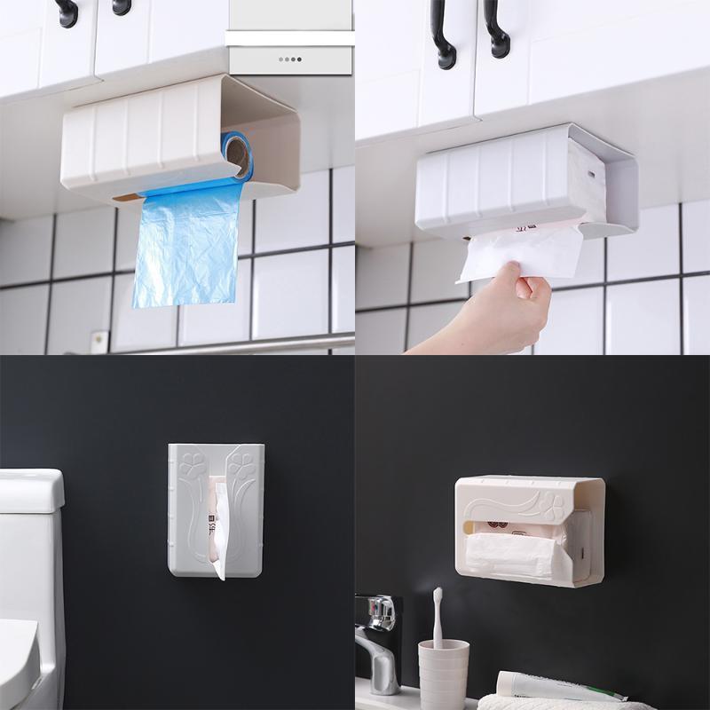 

New Kitchen Paper Storage Box Wallpaper-mounted Toilet Paper Tissue Box Tissue Holder1