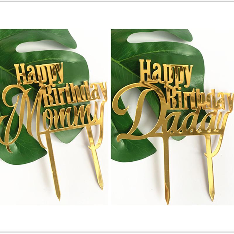 New INS Mommy&Daday Happy Birthday Cake Topper Gold Acrylic Cupcake Topper Decoration Birthday Party For Father Mother's Gifts
New INS Mommy&Daday Happy Birthday Cake Topper Gold Acrylic Cupcake Topper Decoration Birthday Party For Father Mother's Gifts