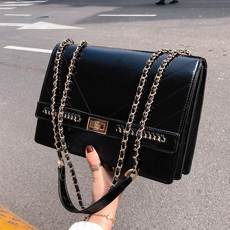 Fashion Chains Women Shoulder Bags Designer Handbags Large Capacity Crossbody Bag Luxury Leather Messenger Bag Female Big Purses, Black
Fashion Chains Women Shoulder Bags Designer Handbags Large Capacity Crossbody Bag Luxury Leather Messenger Bag Female Big Purses, Black