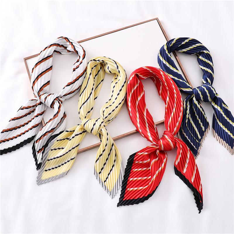 yishine Hot Pleated Square Scarf Small Silk Neck Wear for Women Crumple Stripe Bandana Crinkle Print Foulard Female Handkerchief
yishine Hot Pleated Square Scarf Small Silk Neck Wear for Women Crumple Stripe Bandana Crinkle Print Foulard Female Handkerchief