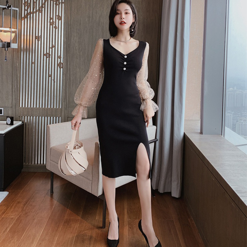 2021 New Elegant autumn ladies sequins lace mesh thin women's long shreds dress S4XE, Black
2021 New Elegant autumn ladies sequins lace mesh thin women's long shreds dress S4XE, Black