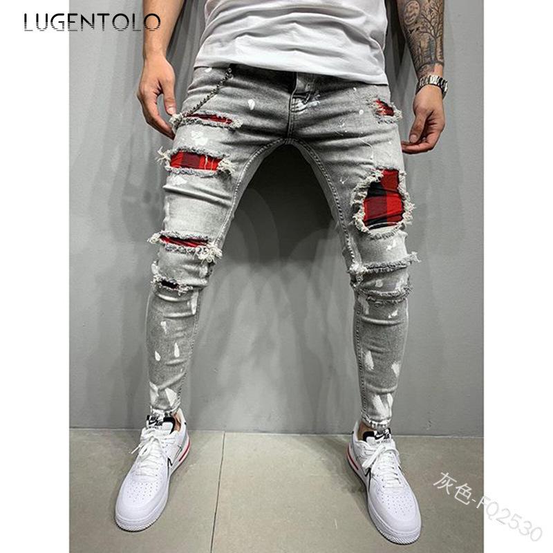 Jeans Spring Autumn Tight Slim Casual Jeans Hole Casual Zipper Fashion Frayed Patch Washed Men' Long Pencil Lugentolo, Black
Jeans Spring Autumn Tight Slim Casual Jeans Hole Casual Zipper Fashion Frayed Patch Washed Men' Long Pencil Lugentolo, Black