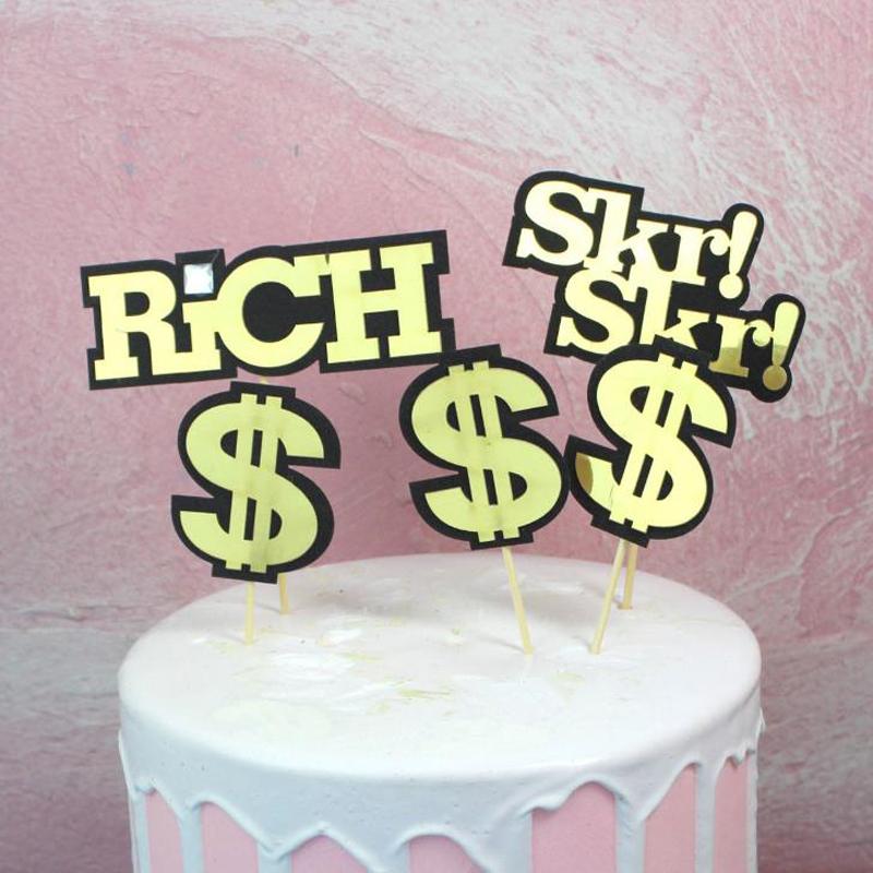 1 Set Cute Black Gold Rich Dollars Cake Toppers Cupcake Topper Baby Shower Kids Birthday Party Wedding Cake Decorations
1 Set Cute Black Gold Rich Dollars Cake Toppers Cupcake Topper Baby Shower Kids Birthday Party Wedding Cake Decorations