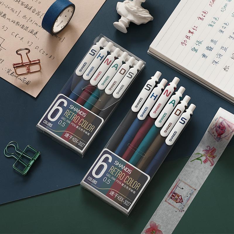 6 Pcs Retro Color Gel Ink Pens 0.5mm Creative Journal Sign Pen Cute Cartoon New Multifunction Bookmark Pen School Stationery
6 Pcs Retro Color Gel Ink Pens 0.5mm Creative Journal Sign Pen Cute Cartoon New Multifunction Bookmark Pen School Stationery