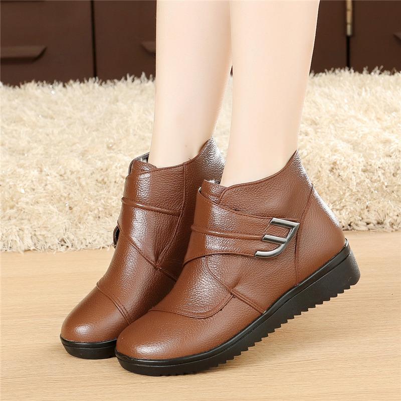 Natural Wool Women Boots Genuine Leather Flat Ankle Boots Winter Warm Ladies Shoes Woman Snow Plus Size, Black
Natural Wool Women Boots Genuine Leather Flat Ankle Boots Winter Warm Ladies Shoes Woman Snow Plus Size, Black