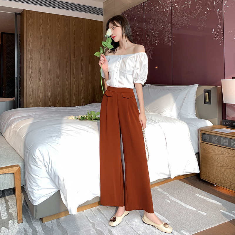2021 New Summer Korean version of the popular female wear a word all-around turtleneck neck high-waisted pants wide leg suit for woman UKKL, White.
2021 New Summer Korean version of the popular female wear a word all-around turtleneck neck high-waisted pants wide leg suit for woman UKKL, White.