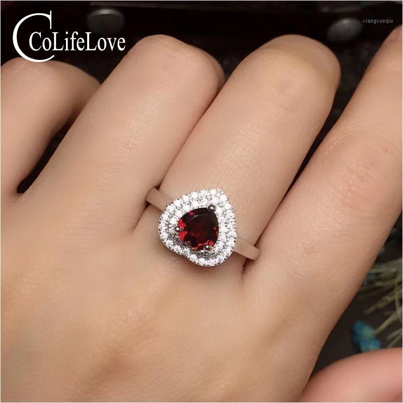 Cluster Rings CoLife Jewelry 925 Silver Heart Ring With Gemstone 6mm Natural Garnet For Engagement Sterling, Golden;silver
Cluster Rings CoLife Jewelry 925 Silver Heart Ring With Gemstone 6mm Natural Garnet For Engagement Sterling, Golden;silver