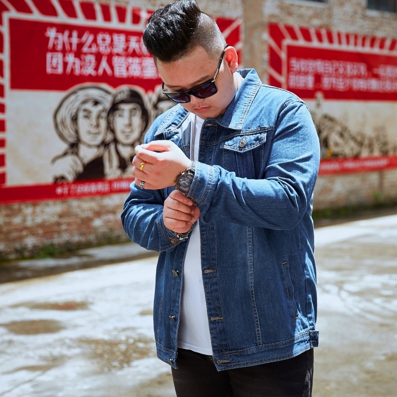 new Autumn Winter Men New Hip Hop Solid Denim Jackets Plus Size 7XL 8XL Men Streetwear Casual Fashion jean Jacket Coat 201118