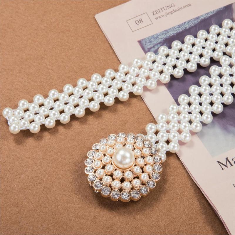 Elegant Women White Pearl Belt Waist Belt For Women Elastic Buckle Pearl Chain Female Girls Dress Luxury Crystal Strap, Black
Elegant Women White Pearl Belt Waist Belt For Women Elastic Buckle Pearl Chain Female Girls Dress Luxury Crystal Strap, Black