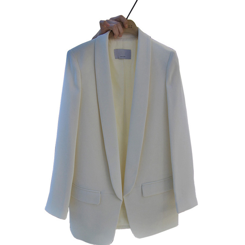 Ladies blazer casual white long-sleeved small suit Korean professional ladies jacket new autumn blouse 201114